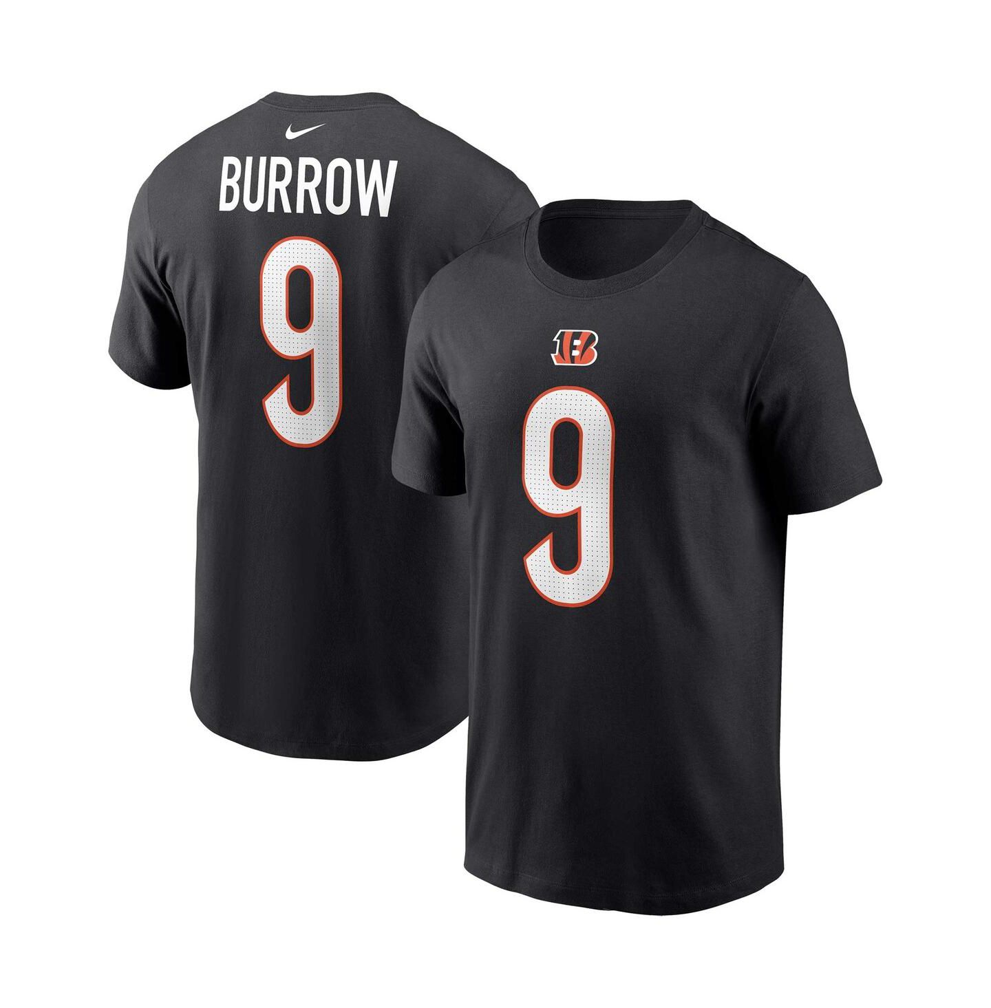 Мужская футболка Nike Joe Burrow Black Cincinnati Bengals Player Name and Number — фото 1