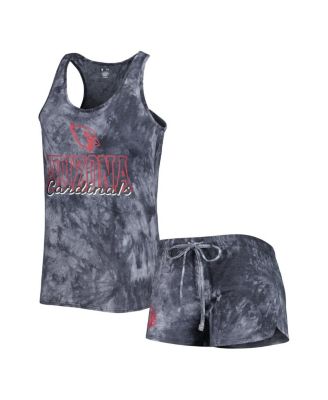 Women's Charcoal Arizona Cardinals Billboard Scoop Neck Racerback Tank and Shorts Sleep Set