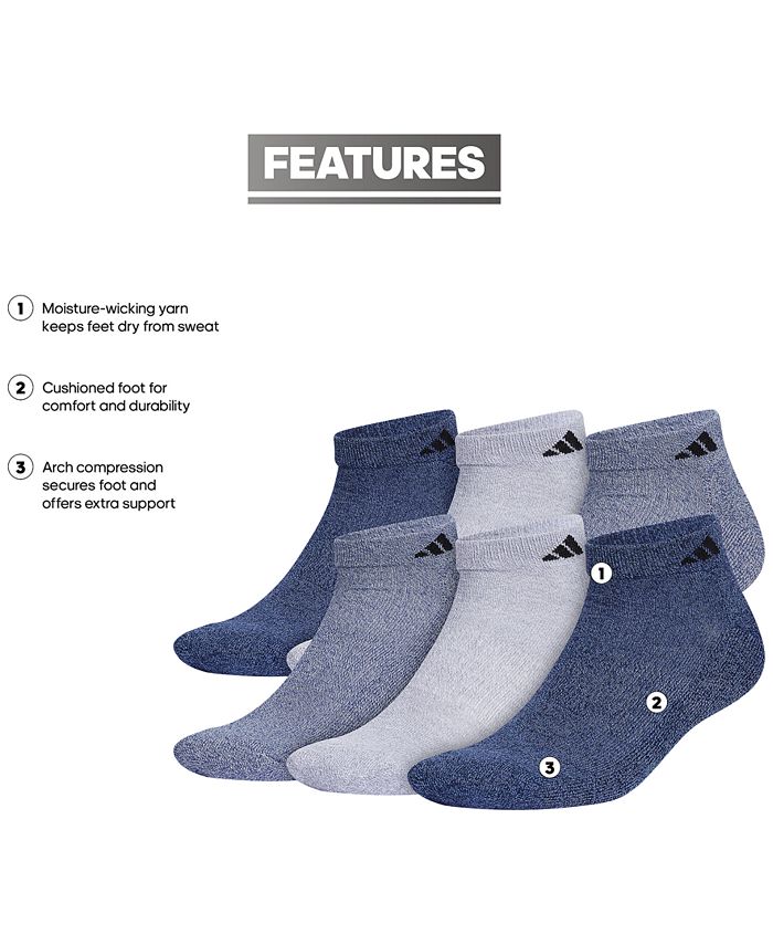 adidas Men's 6pk.Athletic Cushioned LowCut Socks Macy's