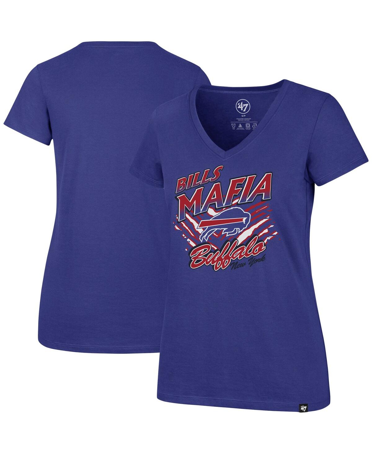 47 BRAND WOMEN'S '47 BRAND ROYAL BUFFALO BILLS TEAM REGIONAL ULTRA RIVAL V-NECK T-SHIRT 