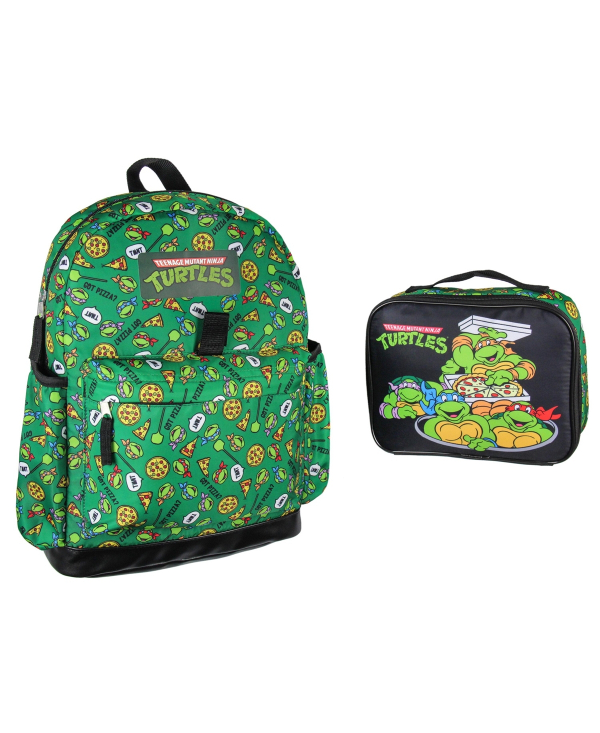 Nickelodeon Got Pizza? Leonardo Raphael Donatello Michelangelo 2 Pc Lunch Box Backpack Set - Green