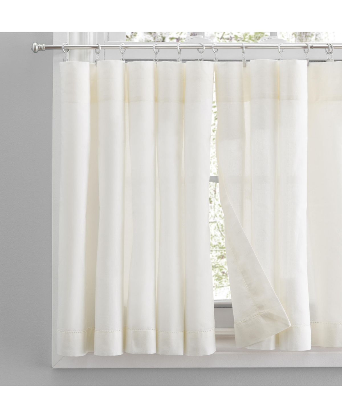Ricardo Simplicity Rod Pocket Tailored Tier Curtain Pair 80"W x 36"L