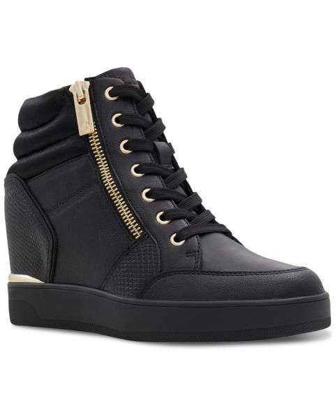 Женские кроссовки ALDO Ereliclya Lace-Up Zip Wedge High-Top, цвет: Чёрный разноцветный