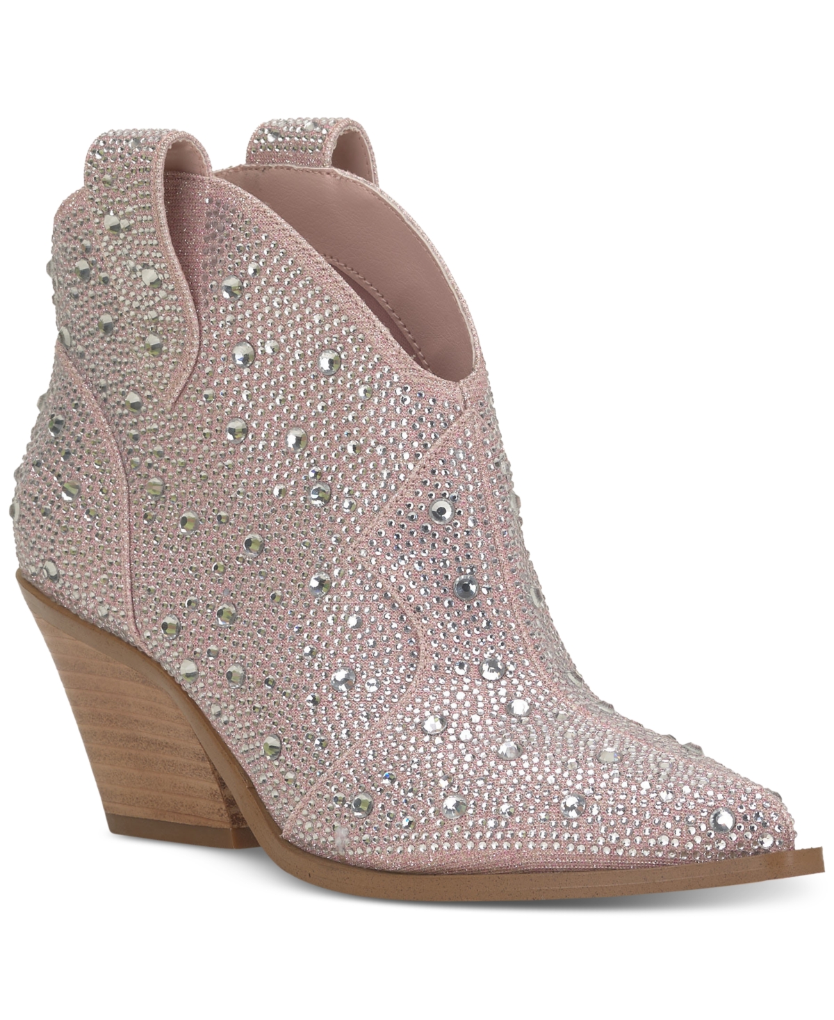 Jessica Simpson Women's Zadie Pull-on Western Booties In Blush Textile