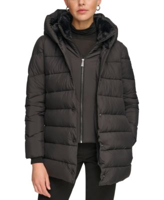 Women's Bibbed Hooded Puffer Coat