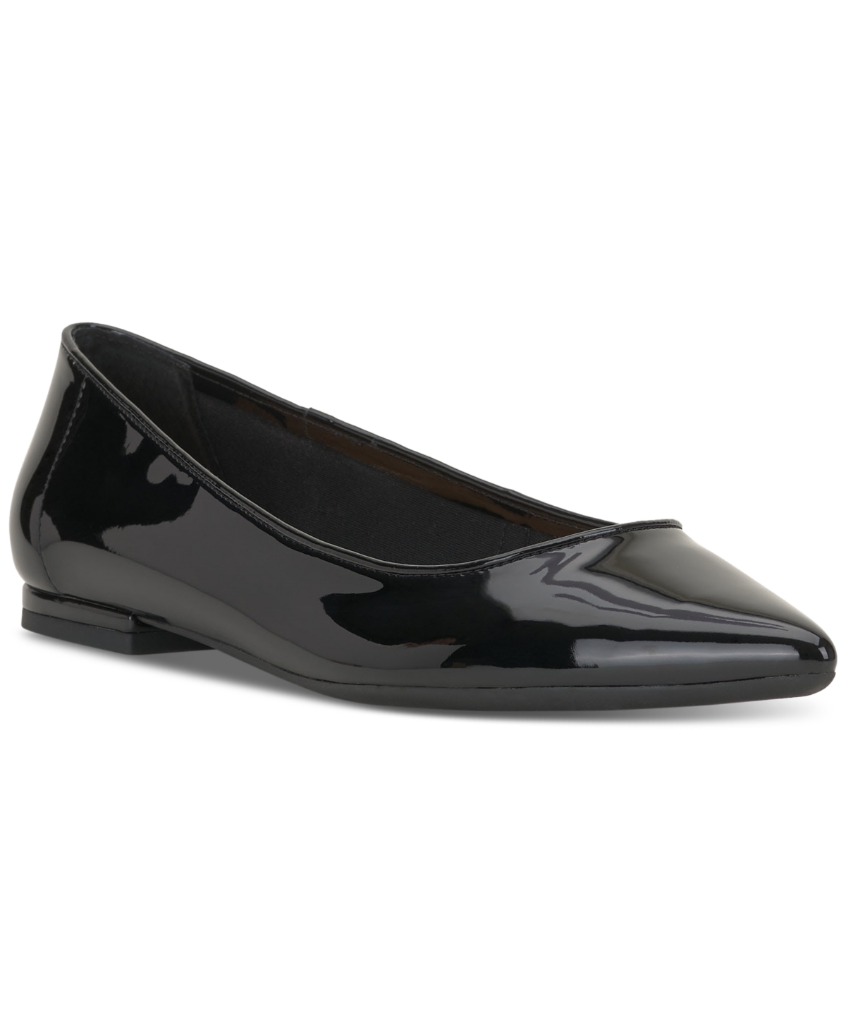 Shop Jessica Simpson Women's Cazzedy Pointed-toe Slip-on Flats In Black Faux Leather