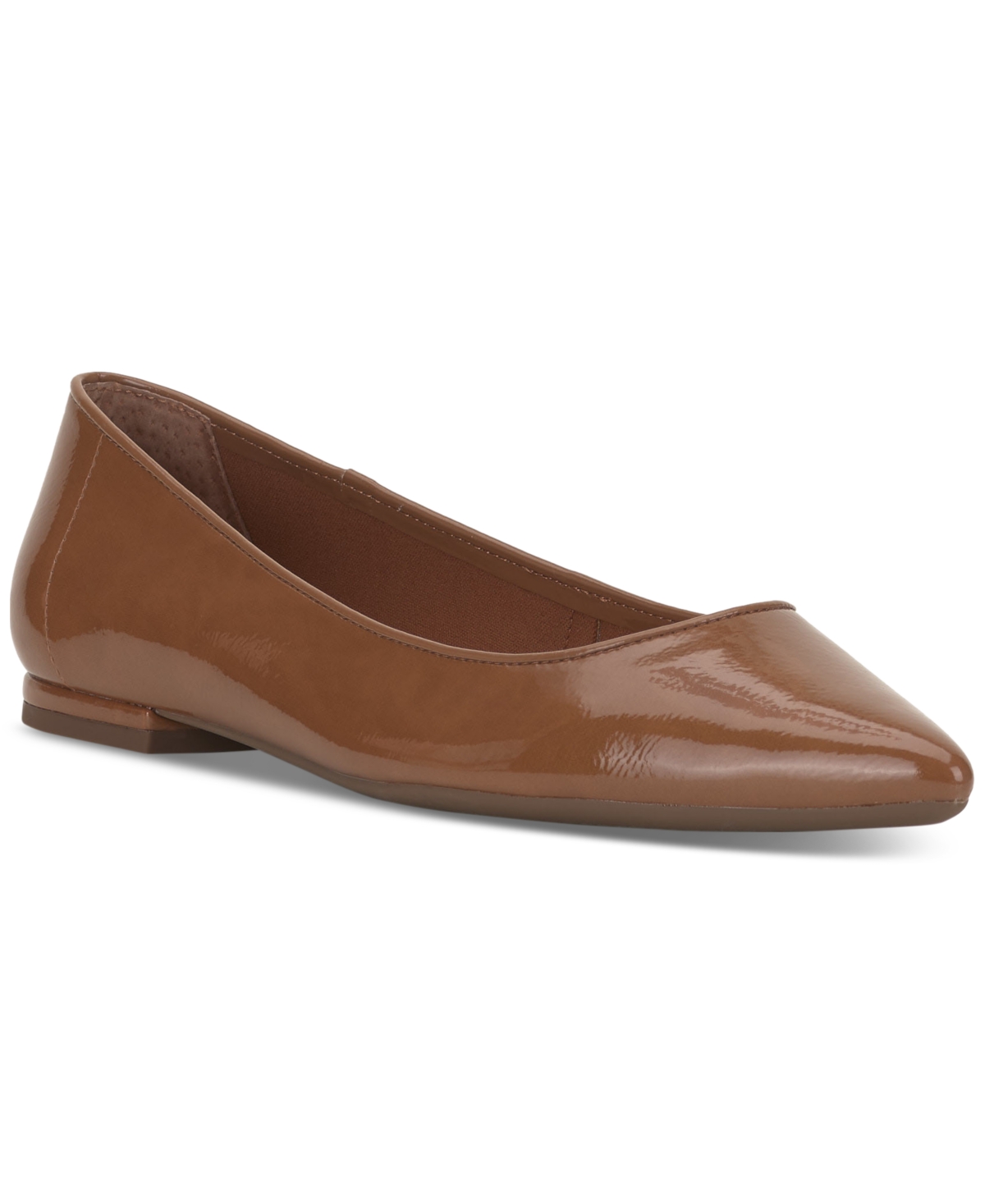 Shop Jessica Simpson Women's Cazzedy Pointed-toe Slip-on Flats In Caramel Faux Leather