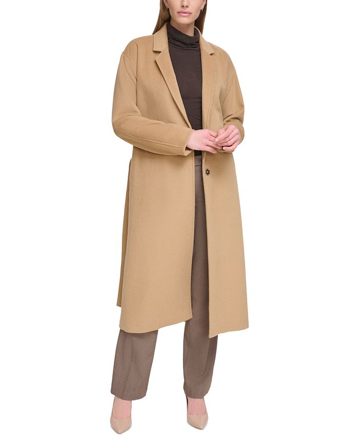 Single-Breasted Women\'s - Klein Coat Macy\'s Cashmere Blend Calvin Wrap