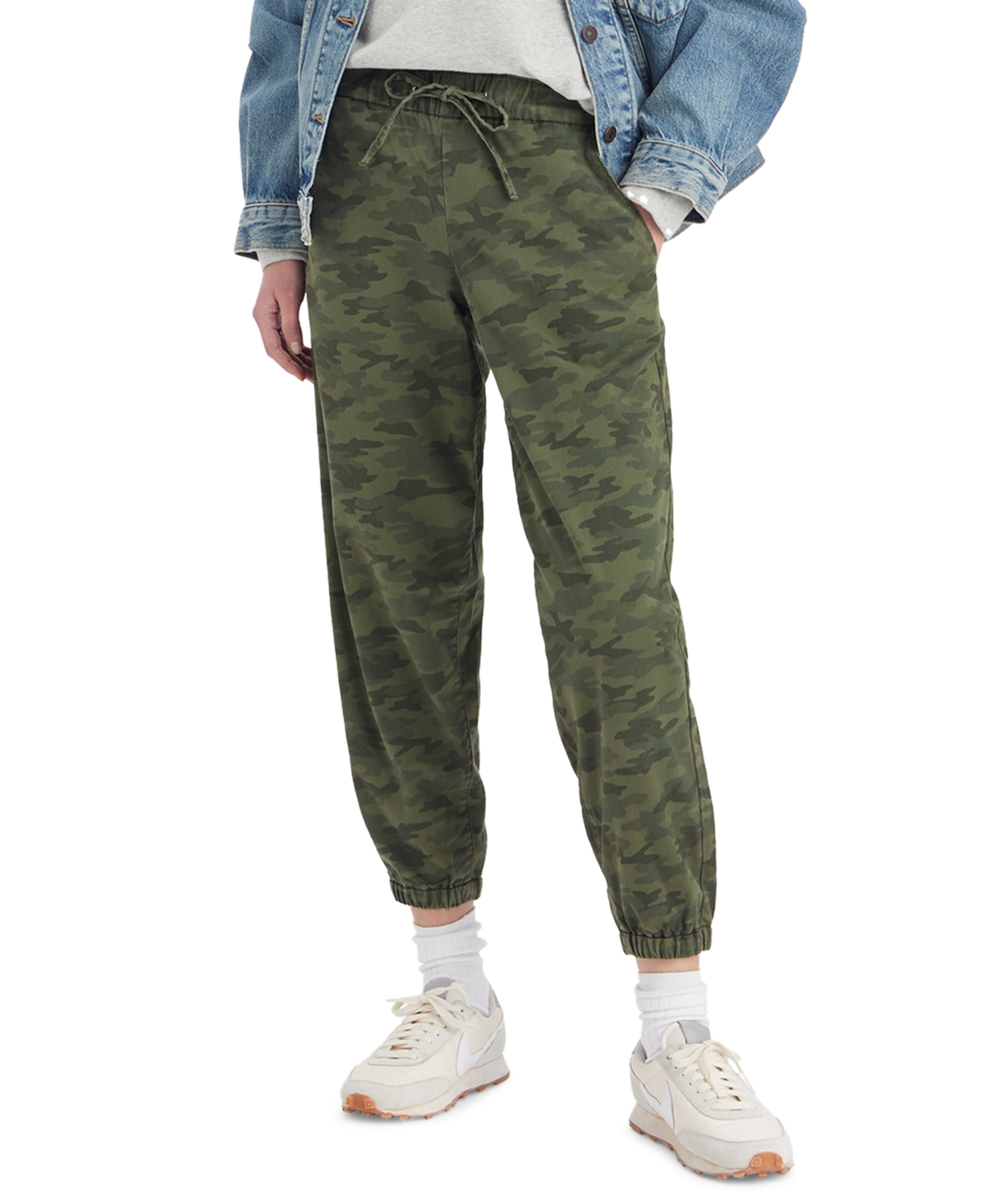 Levi's Women's Off-duty High Rise Relaxed Jogger Pants In Army Green Emily Camo