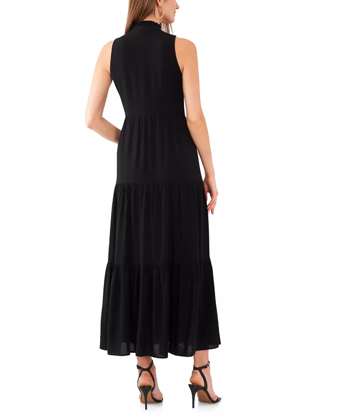 Women's Split-Neck Sleeveless Maxi Dress - thumbnail 2