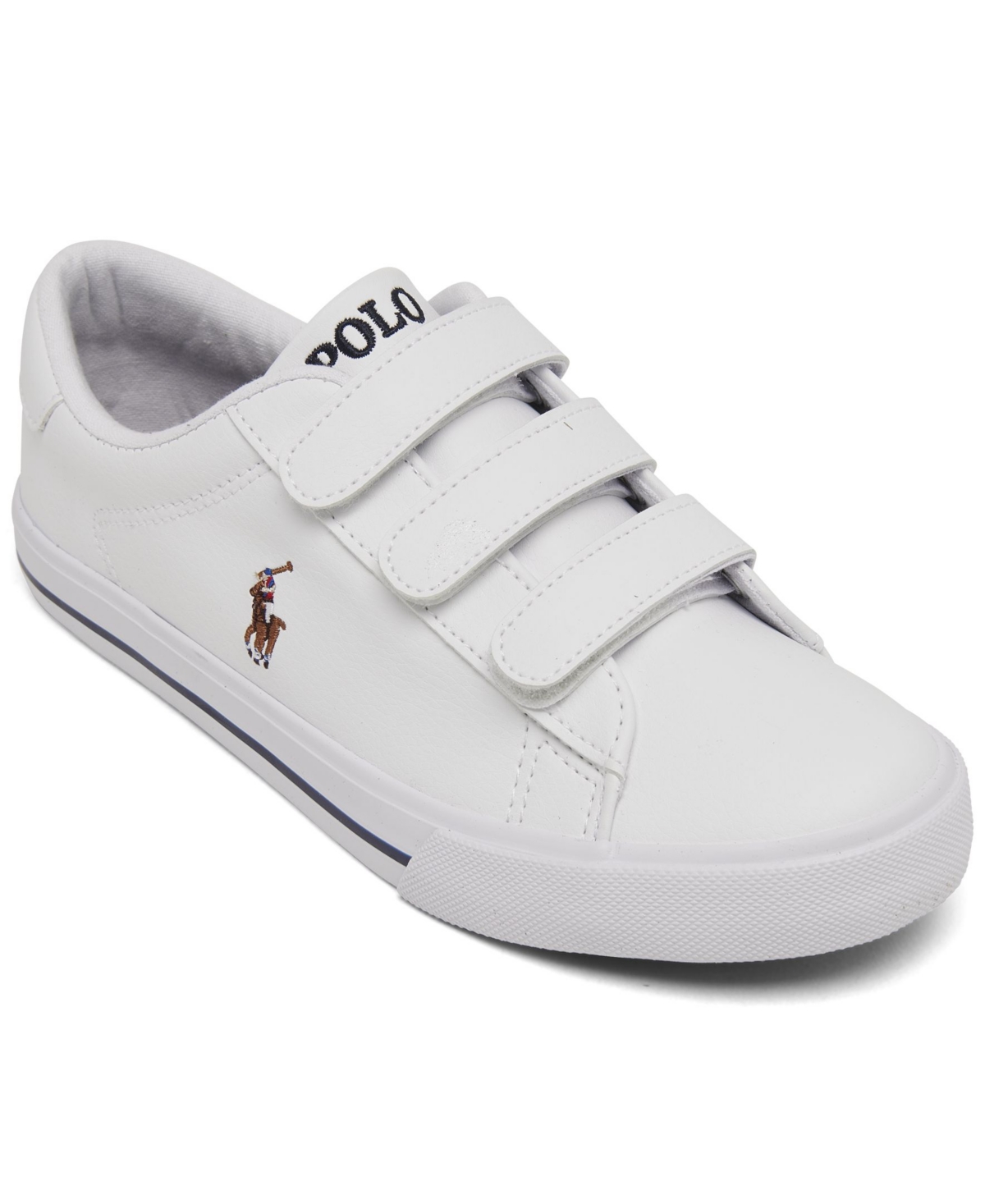 Shop Polo Ralph Lauren Little Boys Easten Ii Ez Adjustable Strap Closure Casual Sneakers From Finish Line In White
