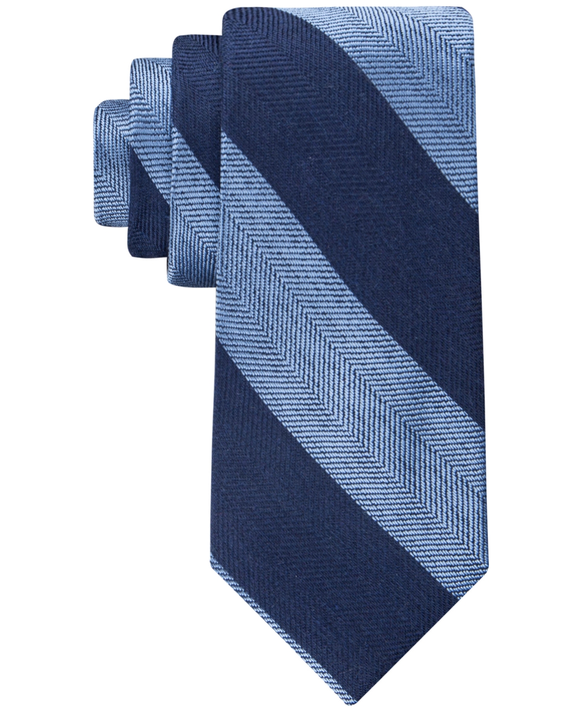 Tommy Hilfiger Men's Classic Textured Stripe Tie In Navy Blue