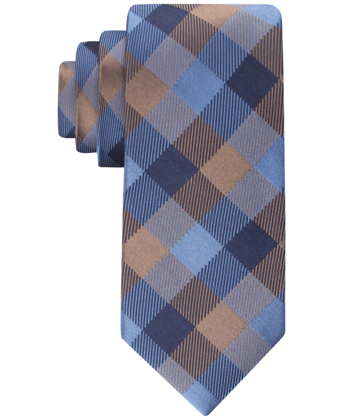 Tommy Hilfiger Men's Tonal Buffalo Check Tie In Navy Taupe