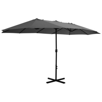Outdoor Parasol with Aluminum Pole 181.1"x106.3" Anthracite