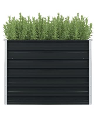 Raised Garden Bed Anthracite 39.4"x39.4"x30.3" Galvanized Steel