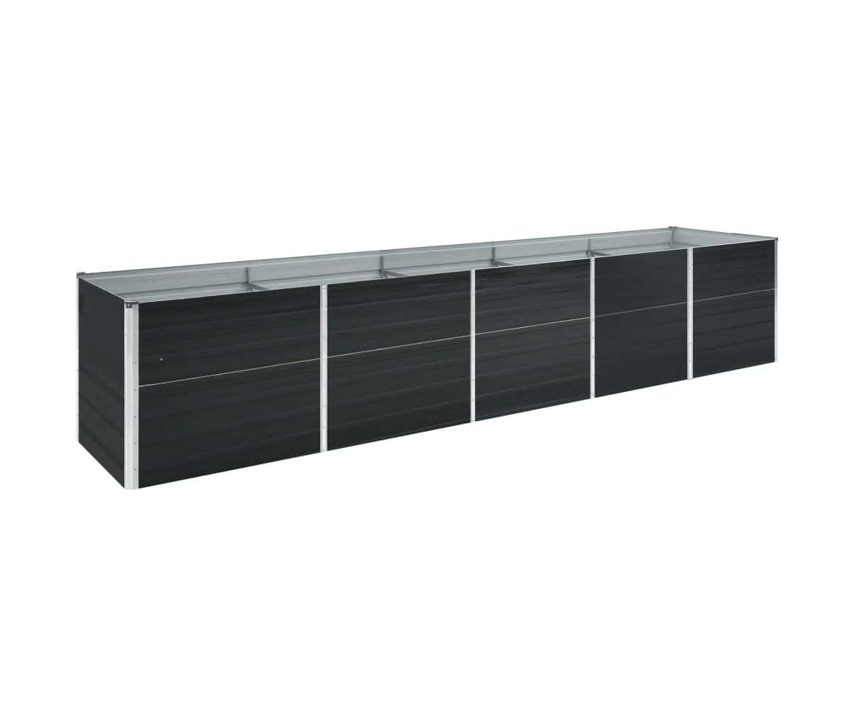 Garden Raised Bed Galvanized Steel 157.5"x31.5"x17.7" Anthracite - Anthracite