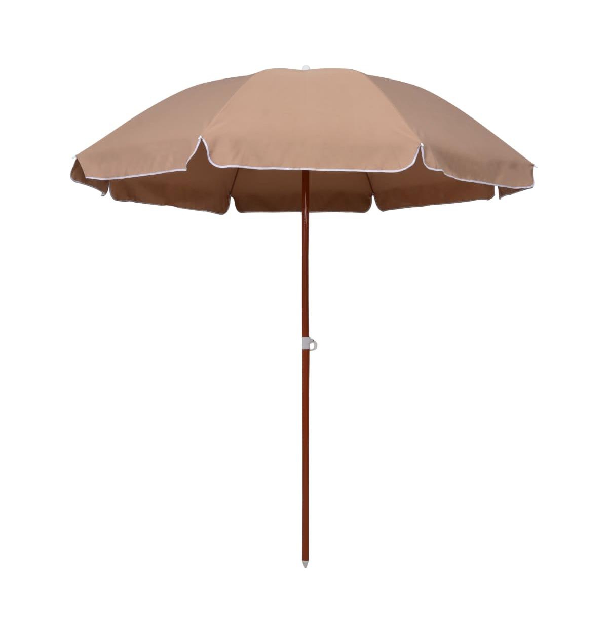 Parasol with Steel Pole 94.5" Taupe - Dark Brown