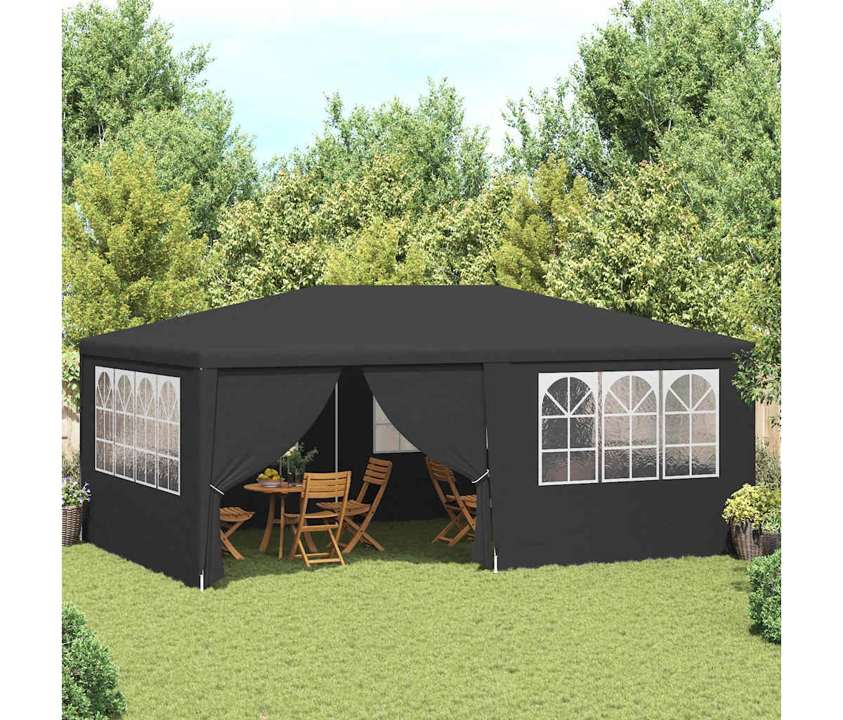 Professional Party Tent with Side Walls 13.1'x19.7' Anthracite 0.3 oz/ft²