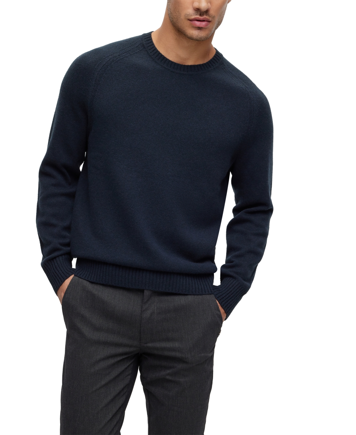 Boss by Hugo Boss Men's Crew-Neck Sweater - Dark Blue