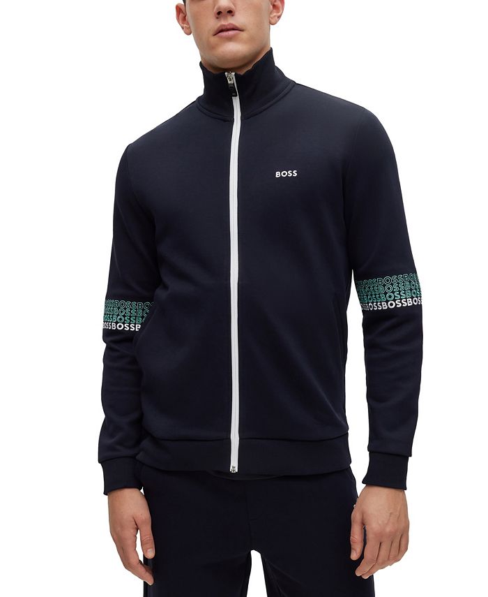 Hugo boss zip through sweatshirt on sale