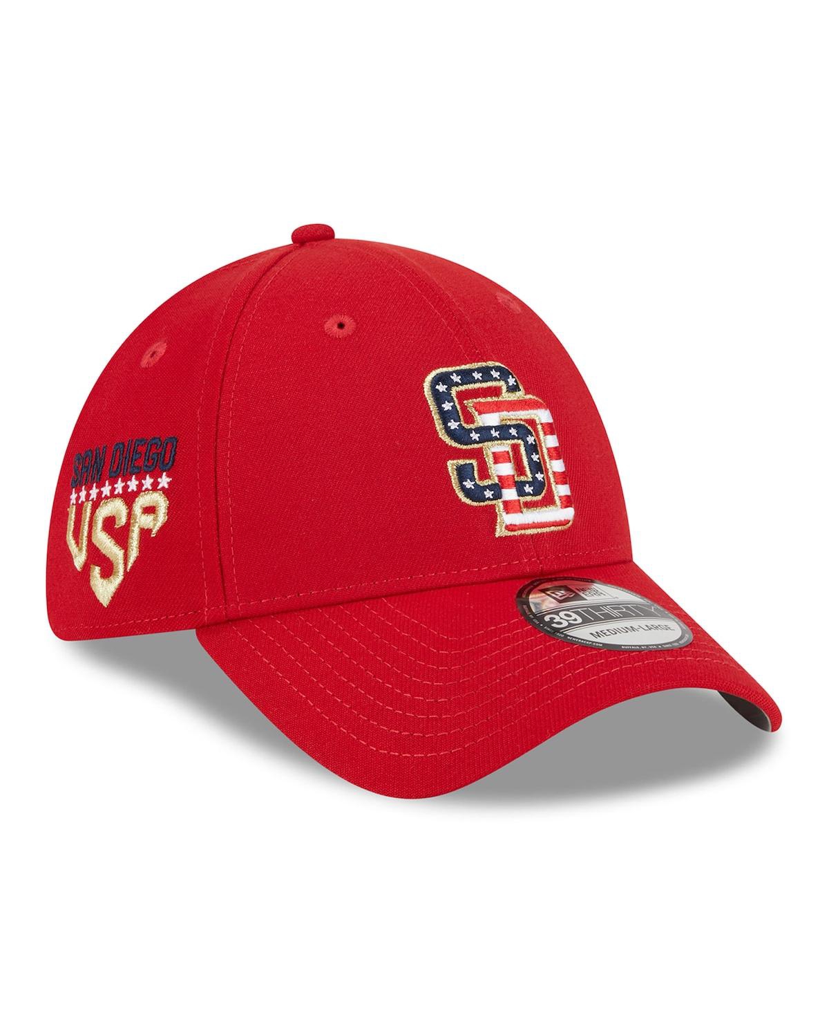 Shop New Era Men's  Red San Diego Padres 2023 Fourth Of July 39thirty Flex Fit Hat