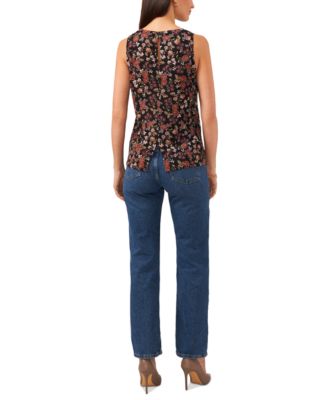 ヴィンスカムート Vince Camuto Keyhole Back Tank レディース シャツ トップス Chili Vince Camuto Women's Printed Crewneck Split Back Keyhole
