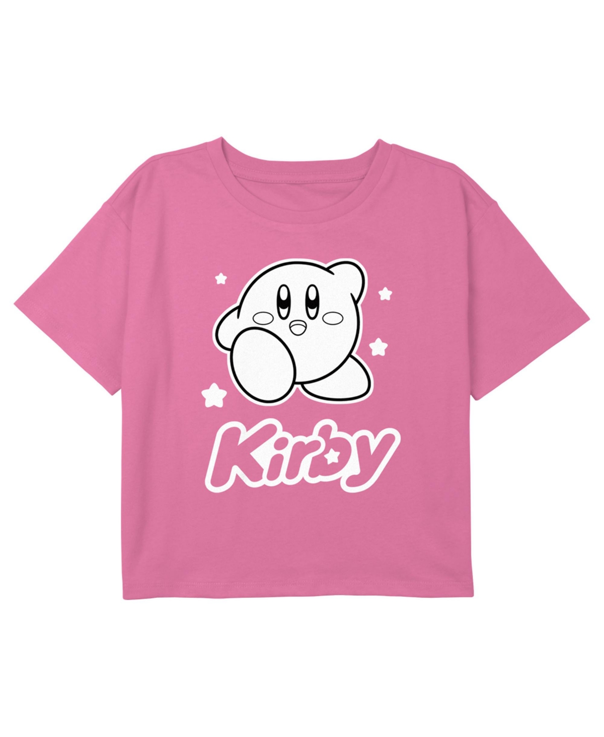 Nintendo Kids' Girl's  Kirby Black And White Portrait Logo Child T-shirt In Light Pink