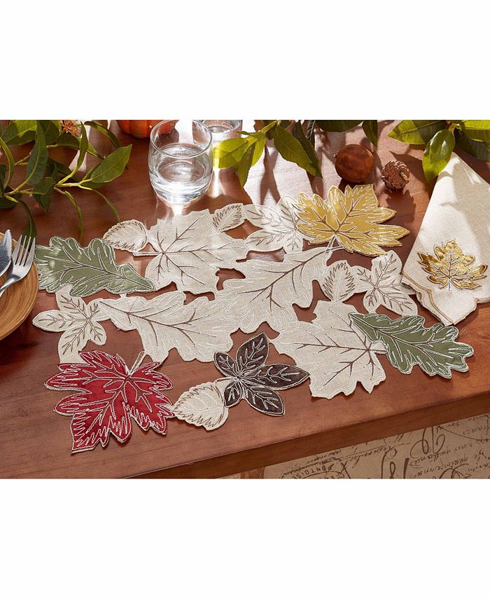Elrene Happy Fall Leaves Cutwork Allover Rectangle Placemat Macy's