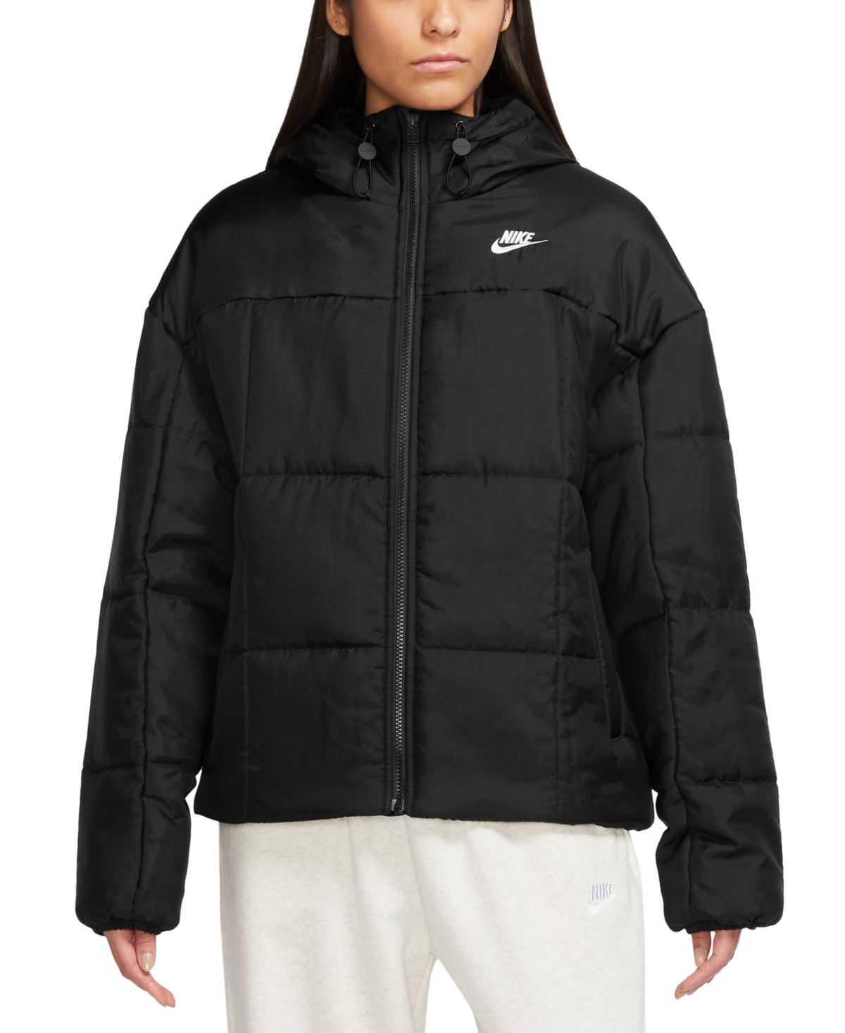 Nike Sportswear Women's Therma-fit Essentials Puffer Jacket In Black,white