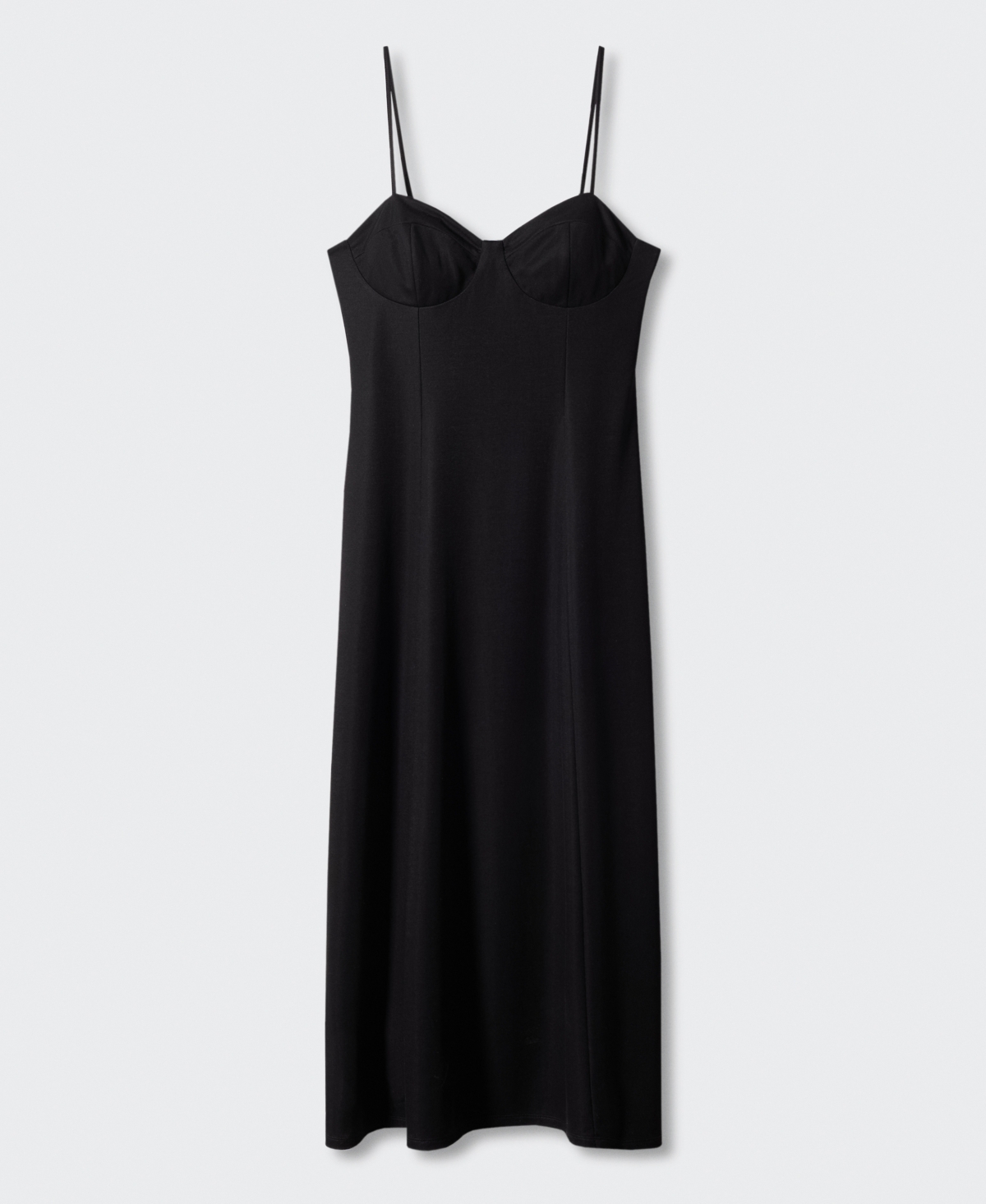 Shop Mango Women's Flared Corset Dress In Black