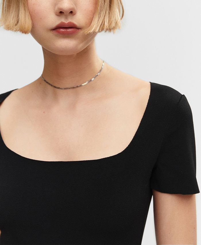 MANGO Women's Low-Cut Midi Dress - Macy's