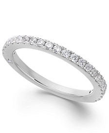 Diamond Wedding Band by in 18k White Gold (3/8 ct. t.w.), Created for Macy's