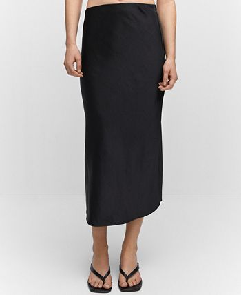 Satin midi skirt mango deals