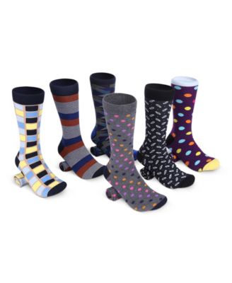 Men's Bold Designer Dress Socks 6 Pack