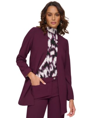 Calvin Klein - Petite Open-Front Collarless Blazer