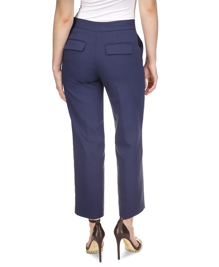 Michael Kors Women's Velour Straight Leg Pants Black Size Medium