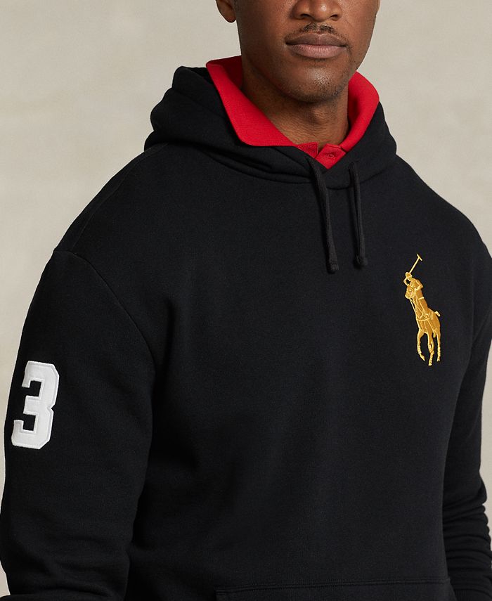 Mens big pony polo hoodie clearance