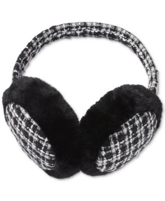 KARL LAGERFELD PARIS - Women's Metallic Plaid Earmuffs
