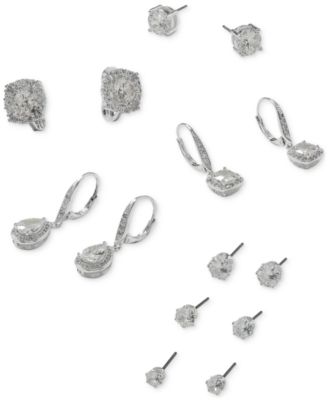 Silver Tone Or Gold Tone Cubic Zirconia Earrings Collection