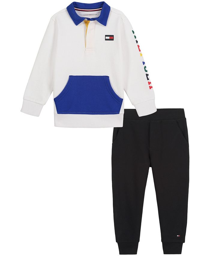 Tommy Hilfiger Baby Fleece Polo Pullover and Joggers, Piece - Macy's