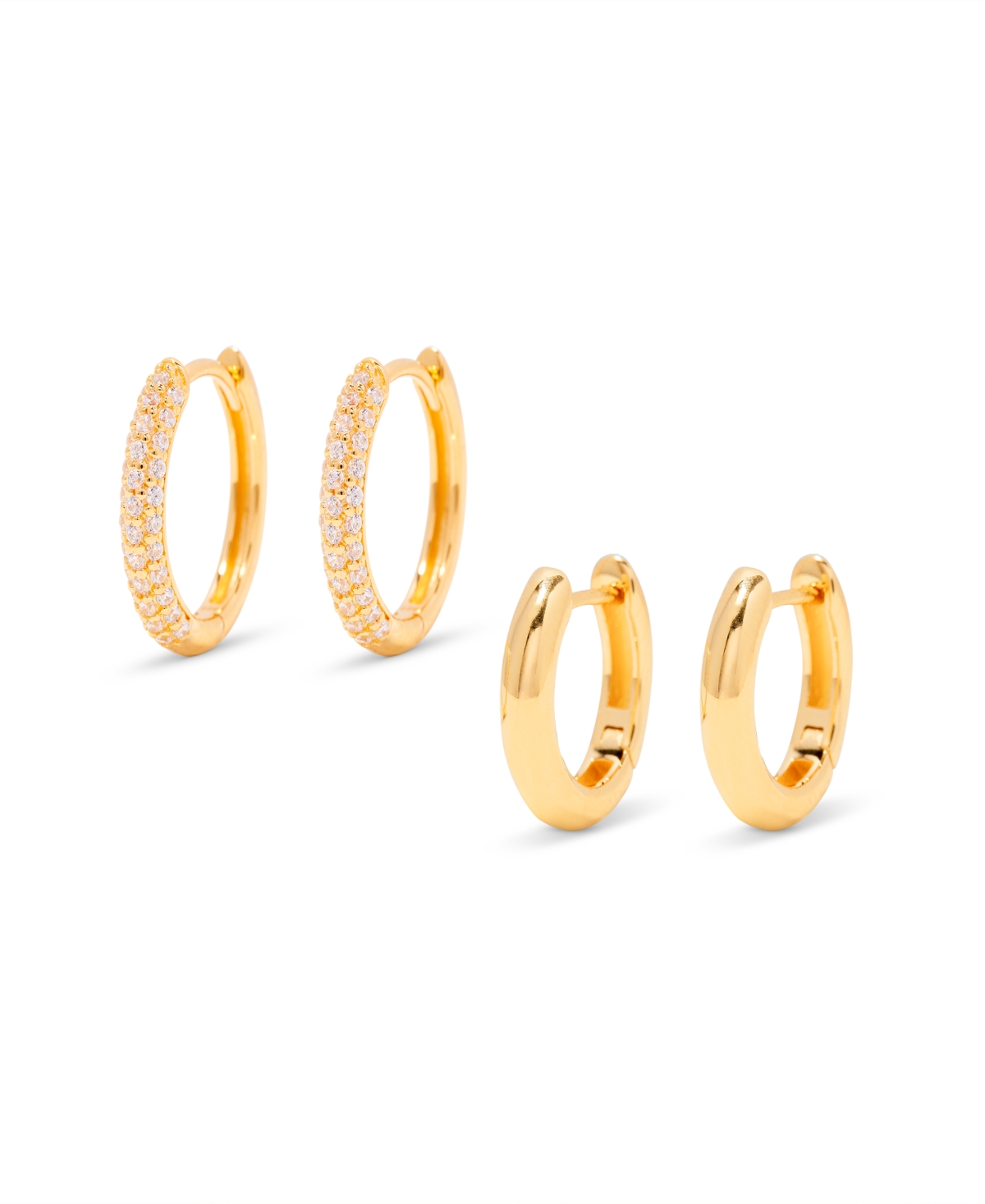 Brook & York Women's Cecile 14k-yellow-gold Vermeil & Cubic Zirconia 2-pair Huggie Hoop Earrings Set