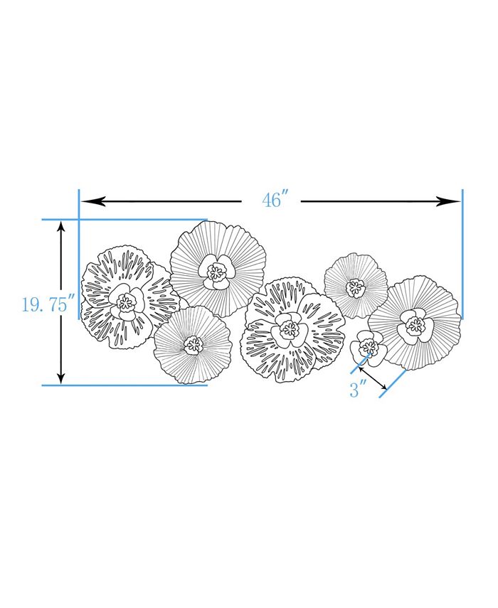 Luxen Home Distressed Flower Metal Wall Art Macy's