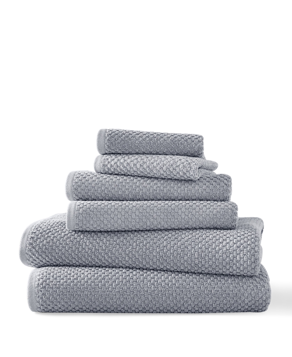Blue Loom Lilly Cotton And Rayon From Bamboo 6 Piece Towel Set Bedding In Mineral Blue