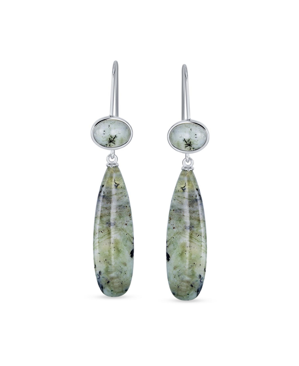 Bling Jewelry Unique Geometric Oval Linear Long Shape Tear Drop Multi-Tier NaturalParty Dangling Earrings Fish hook For Women in Silver P