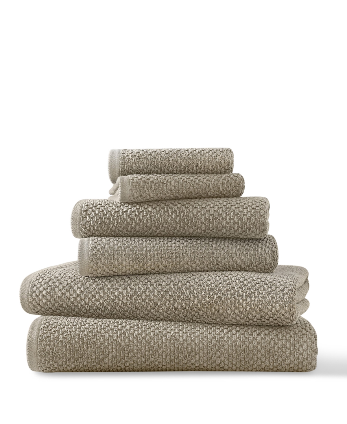 Blue Loom Lilly Cotton And Rayon From Bamboo 6 Piece Towel Set Bedding In Taupe