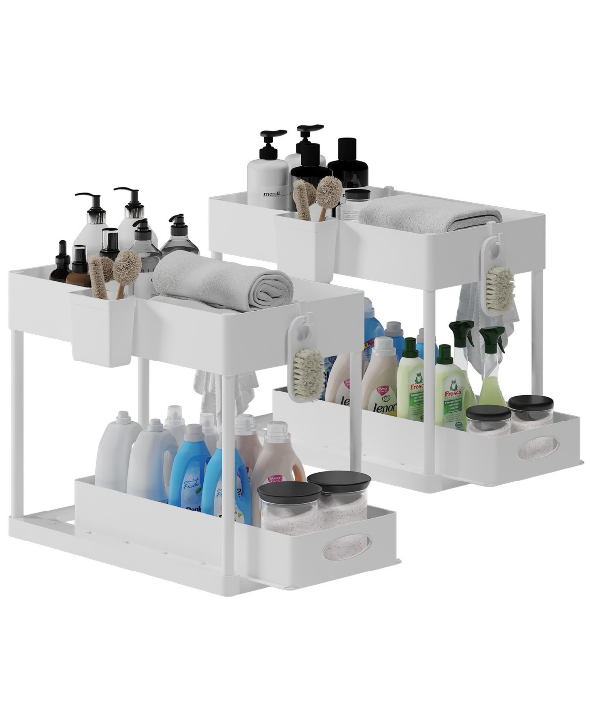 Under Sink Bathroom & Kitchen Cabinet Organizer - White