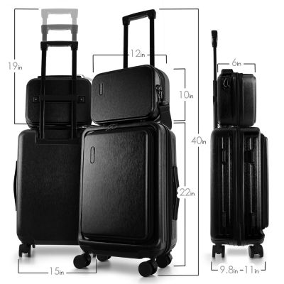 20 Hard Shell Lightweight Carry On Luggage Airline Approved with Smart Organization and Attachable Cosmetic Case