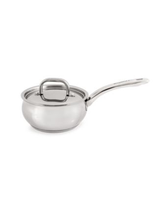 Belly Shape 18/10 Stainless Steel 6.25" Sauce Pan with SS Lid, 1.5qt.