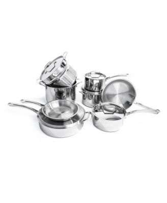 Professional 13pc Tri-Ply 18/10 Stainless Steel Cookware Set with SS Lids