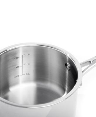 Professional Tri-Ply 18/10 Stainless Steel 8" Saucepan with SS Lid, 3.3qt.
